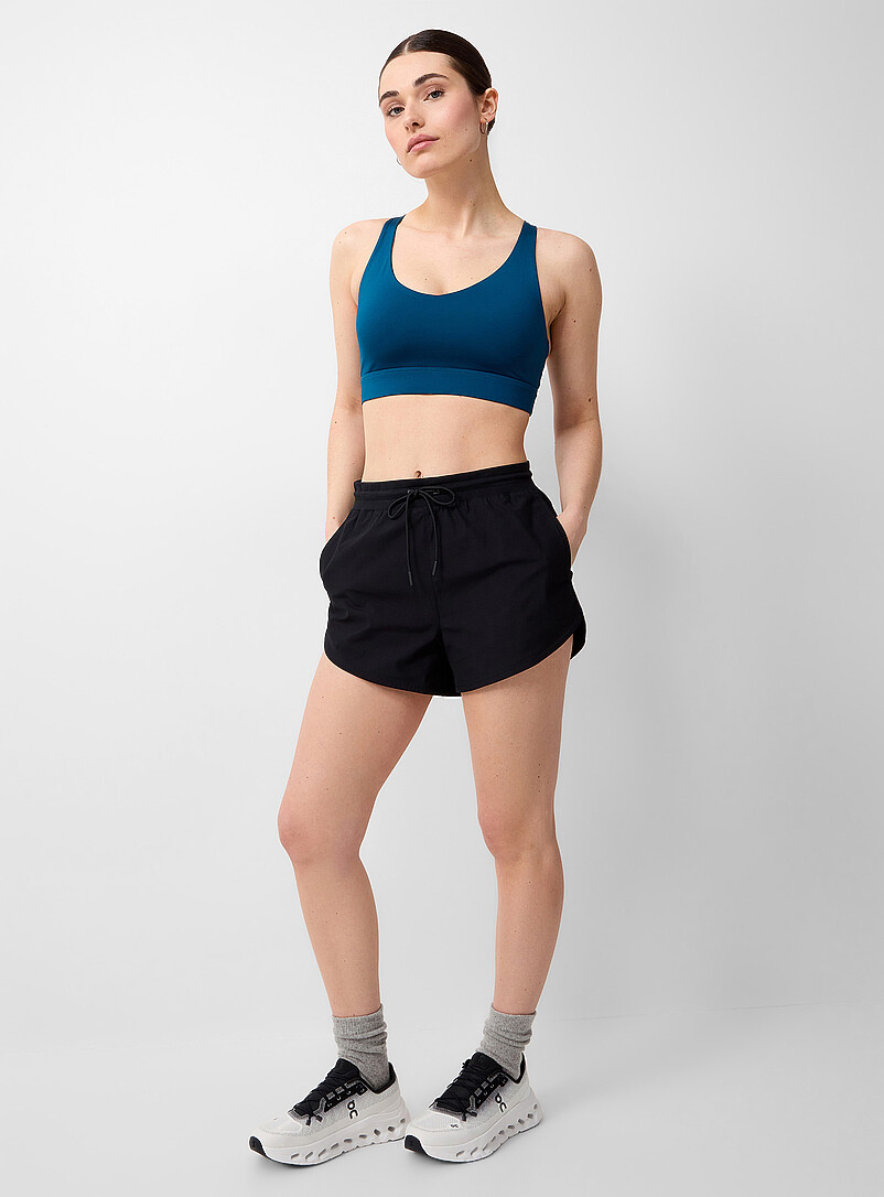 Retro Rounded Hem Shorts Length: 3.5"