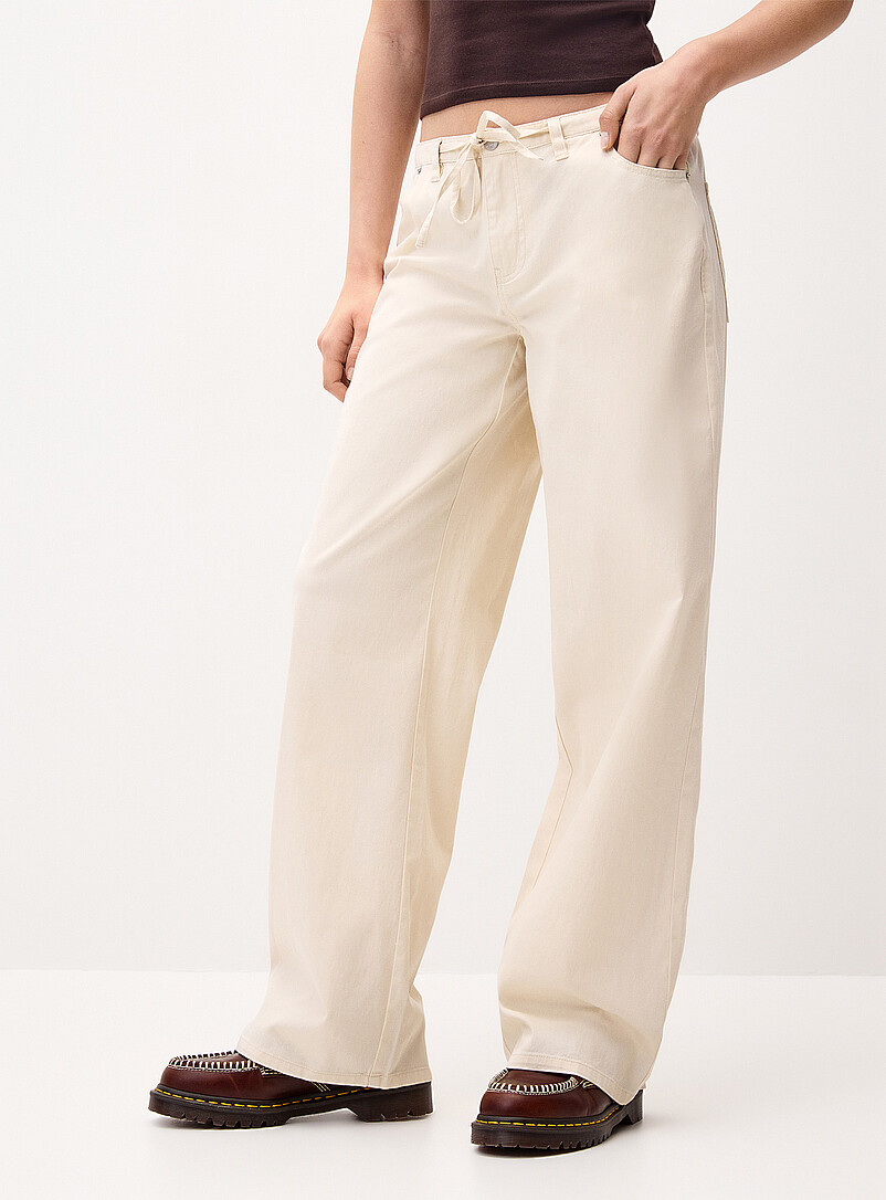 Drawcord-waist wide-leg jean product image 2