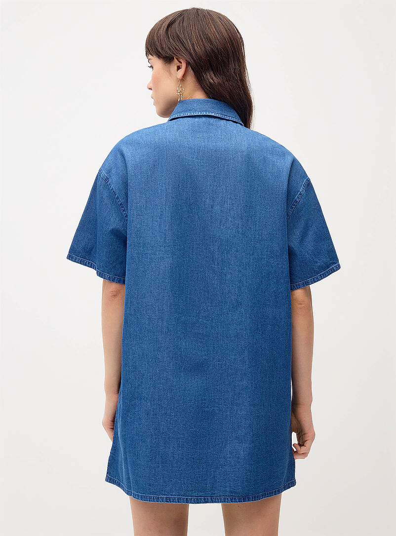 Short-sleeve denim shirtdress product image 3