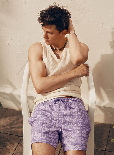 Colourful print swim short