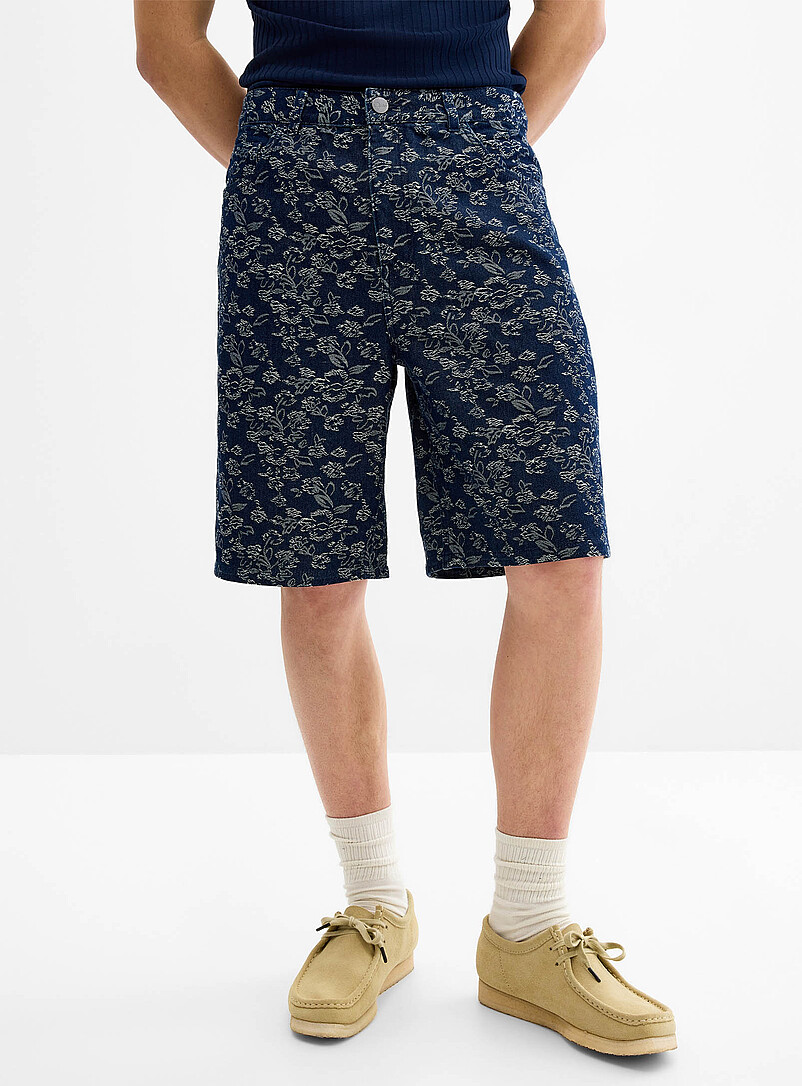 Floral jacquard 11" jort Baggy fit product image 2