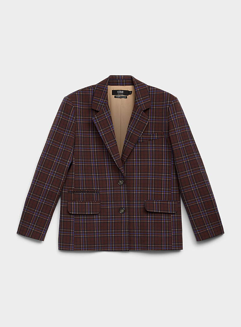 Casual Plaid Twill Blazer
