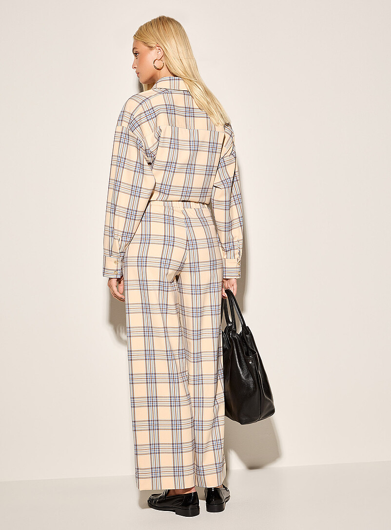 Drawcord-waist checked twill pant product image 3