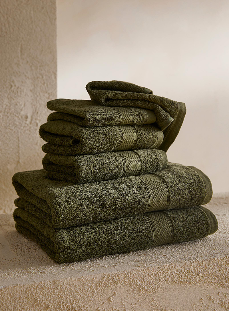 Simons Maison: Les serviettes couleur valeur Ensemble de 6 Vert foncé-mousse-olive