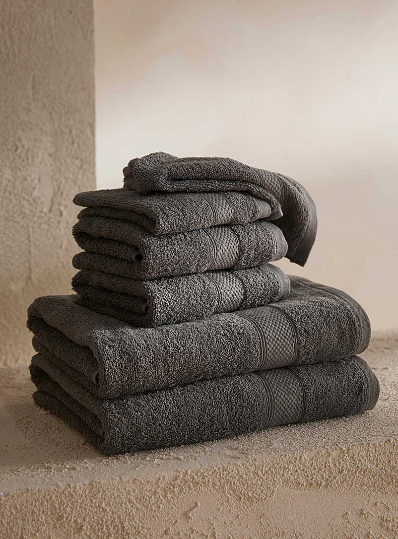 Simons Maison Dark Grey Extra-value colour towels Set of 6