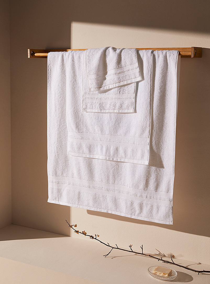 Simons Maison White Textured stripe towels