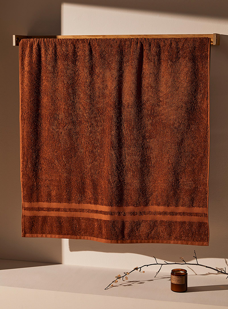 Simons Maison Brown Textured stripes towel