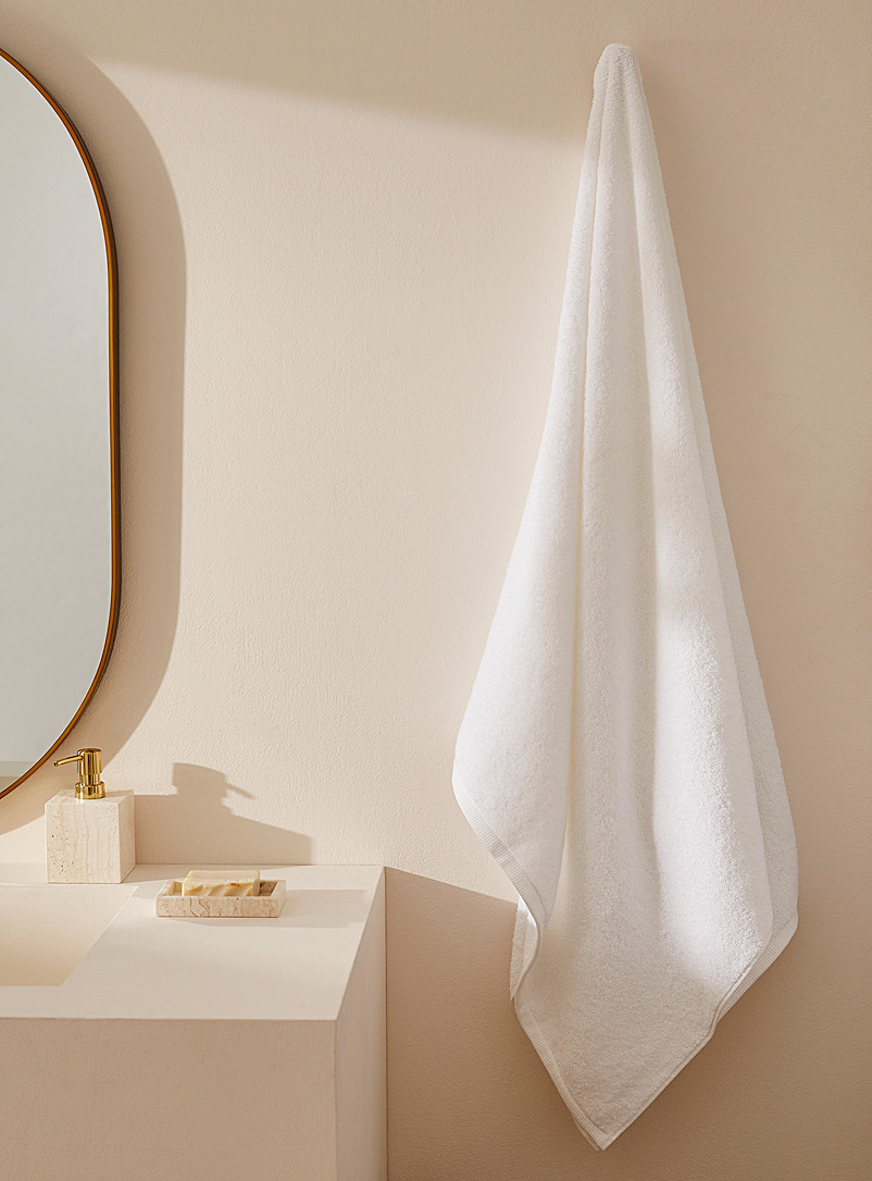 Simons Maison: Le drap de bain bordure rainurée Blanc