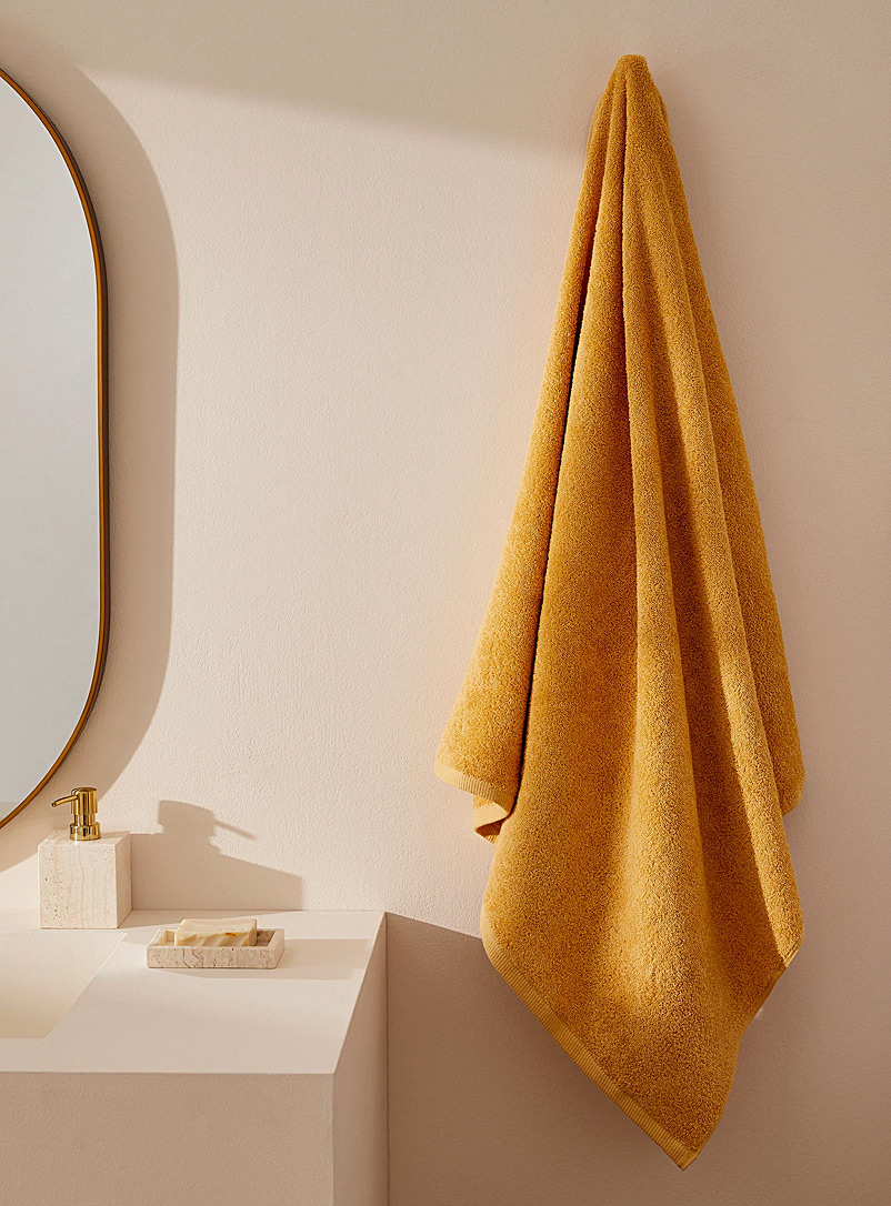 Simons Maison Golden Yellow Grooved trim bath sheet