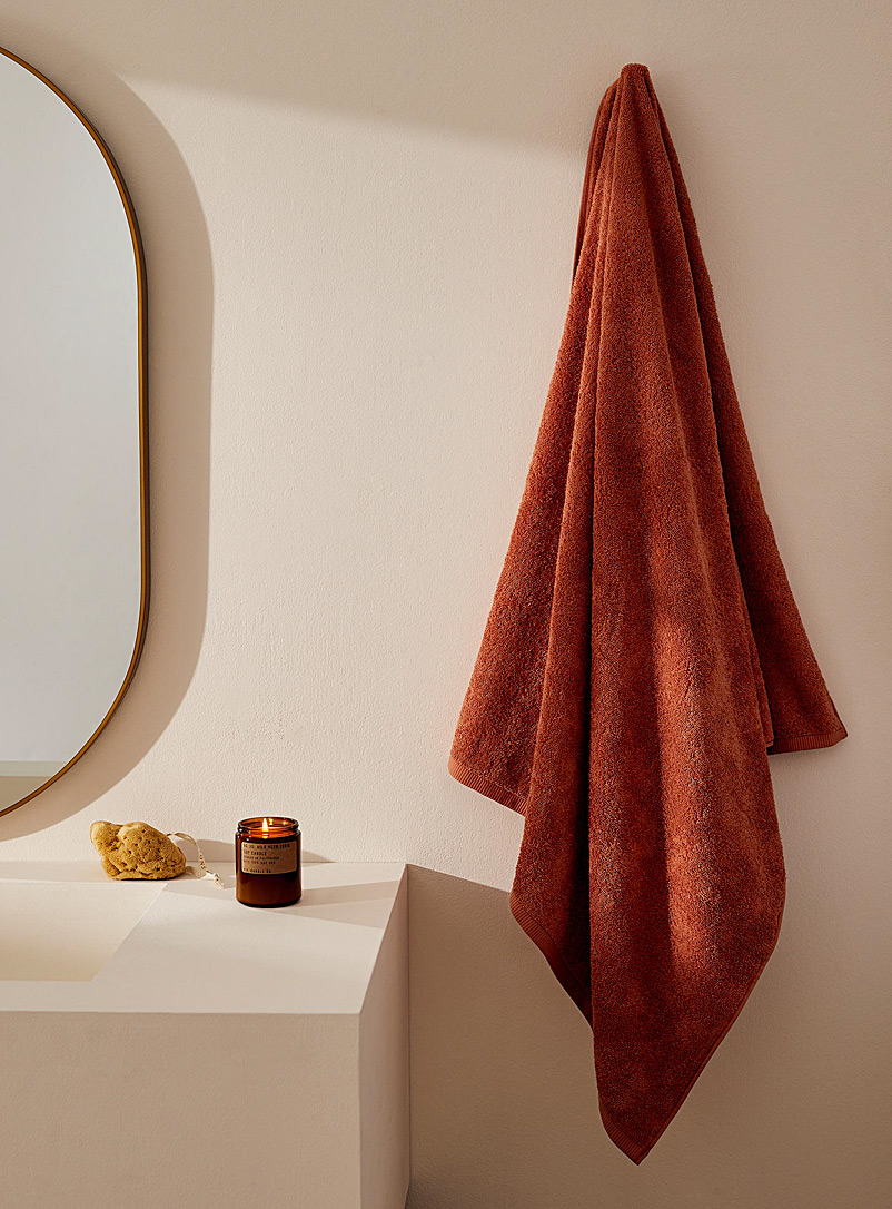 Simons Maison: Le drap de bain bordure rainurée Orange