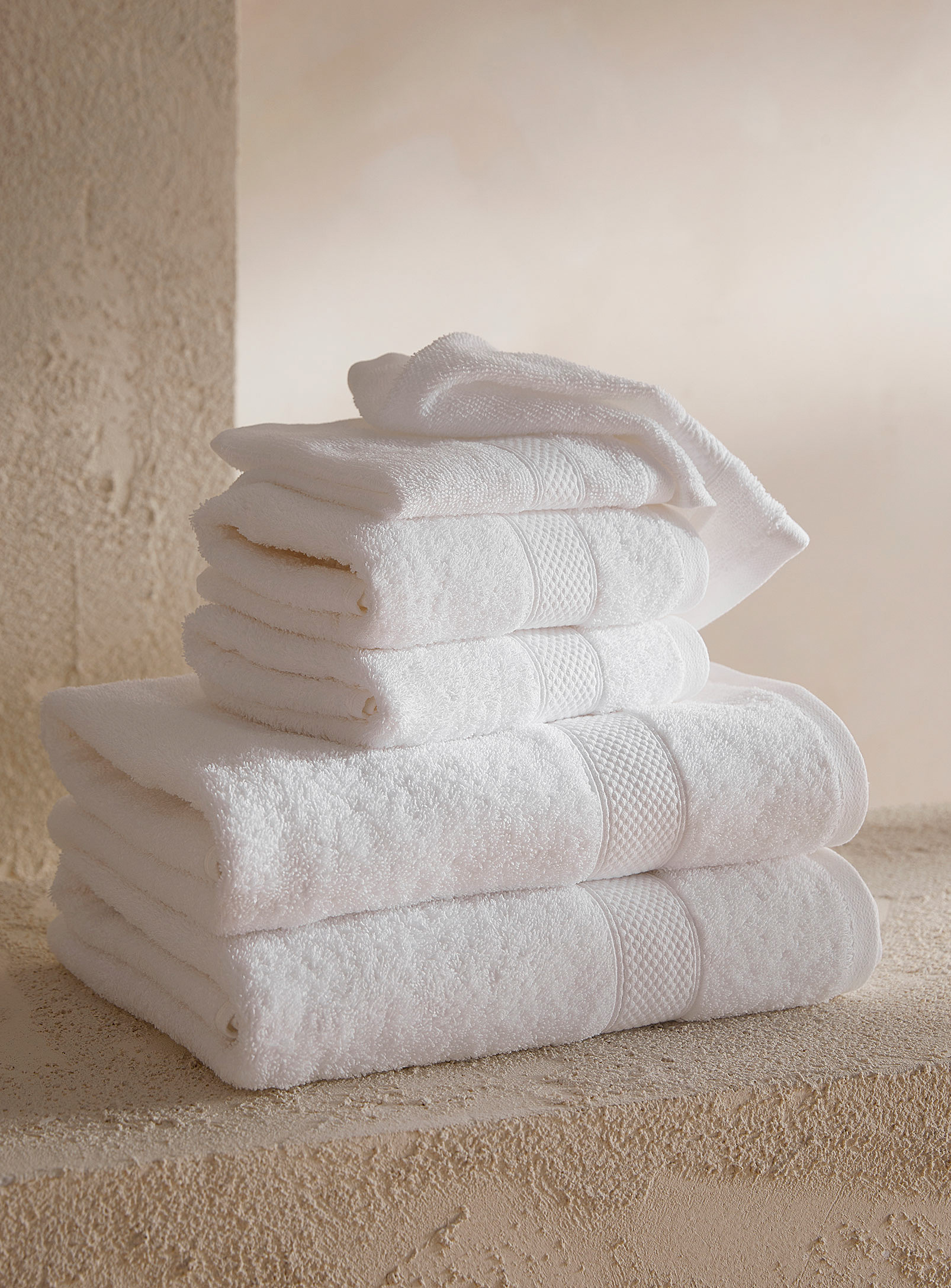 Simons Maison Extra-value Colour Towels Set Of 6 In White