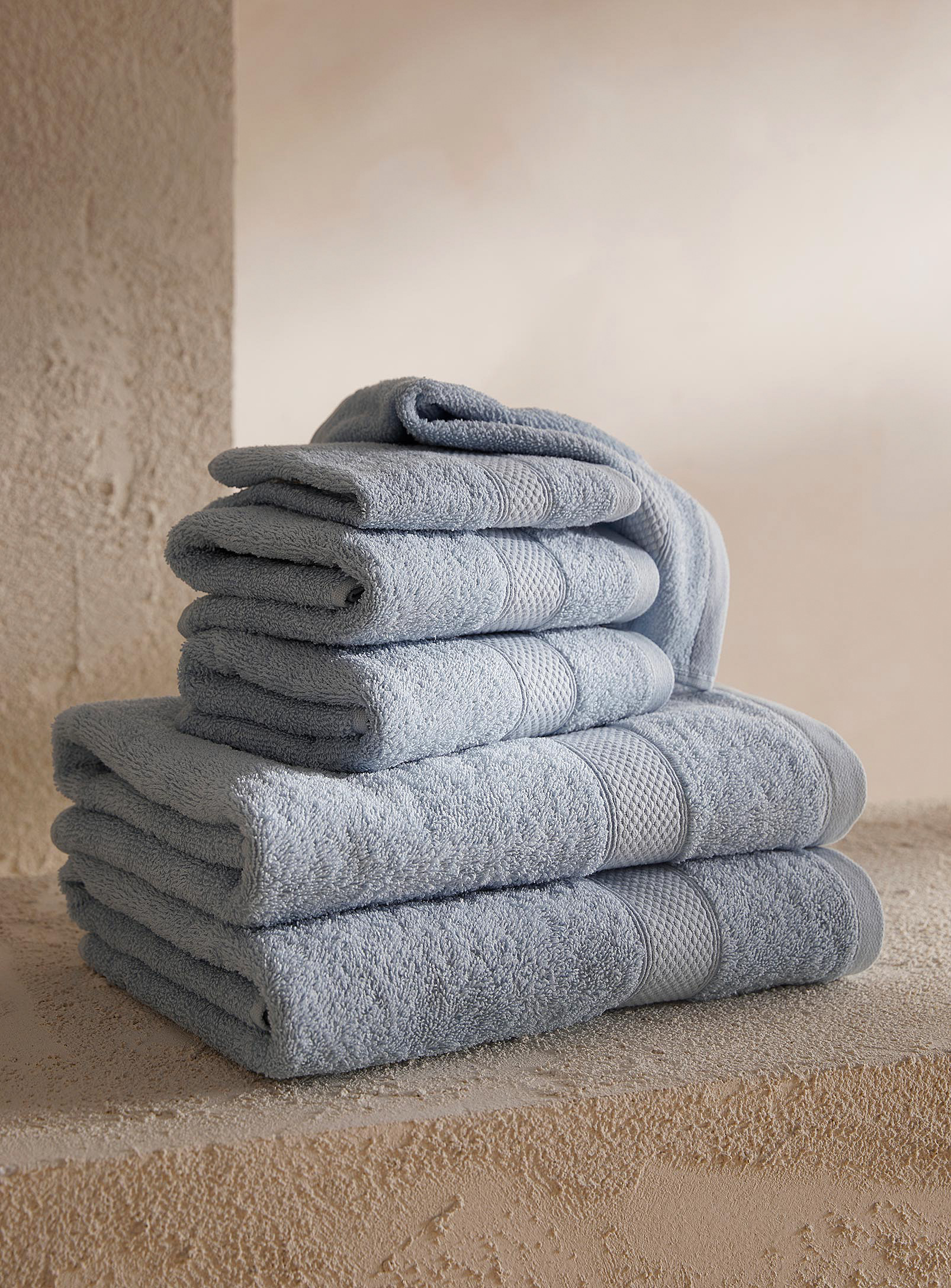 Simons Maison Extra-value Colour Towels Set Of 6 In Blue
