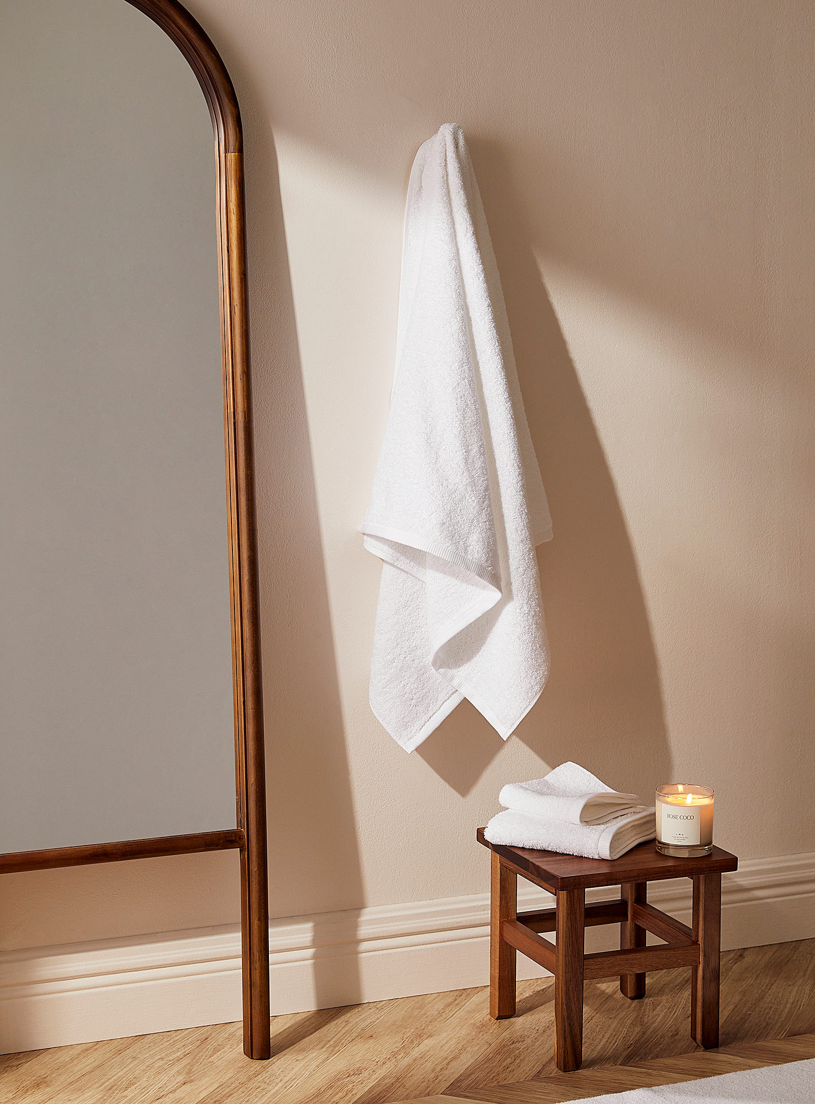 Simons Maison Grooved Trim Towels In White
