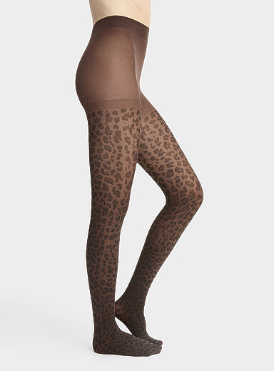Leopard pantyhose 40 denier - Semi-transparent