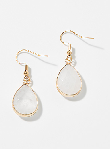 Translucent stone earrings