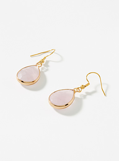 Translucent stone earrings