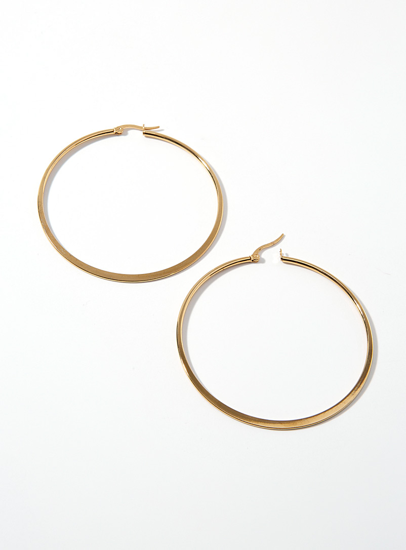 Simons: Les anneaux surdimensionnés dorés Assorti pour femme