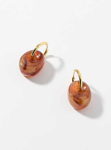 Marbled oval stone hoops