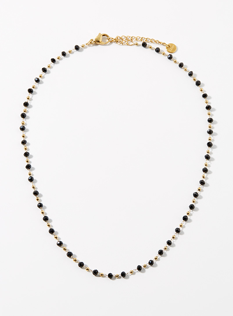 Simons Black Two-tone bead chain for women