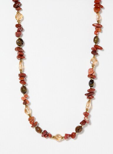 Le collier pierres naturelles asym&eacute;triques