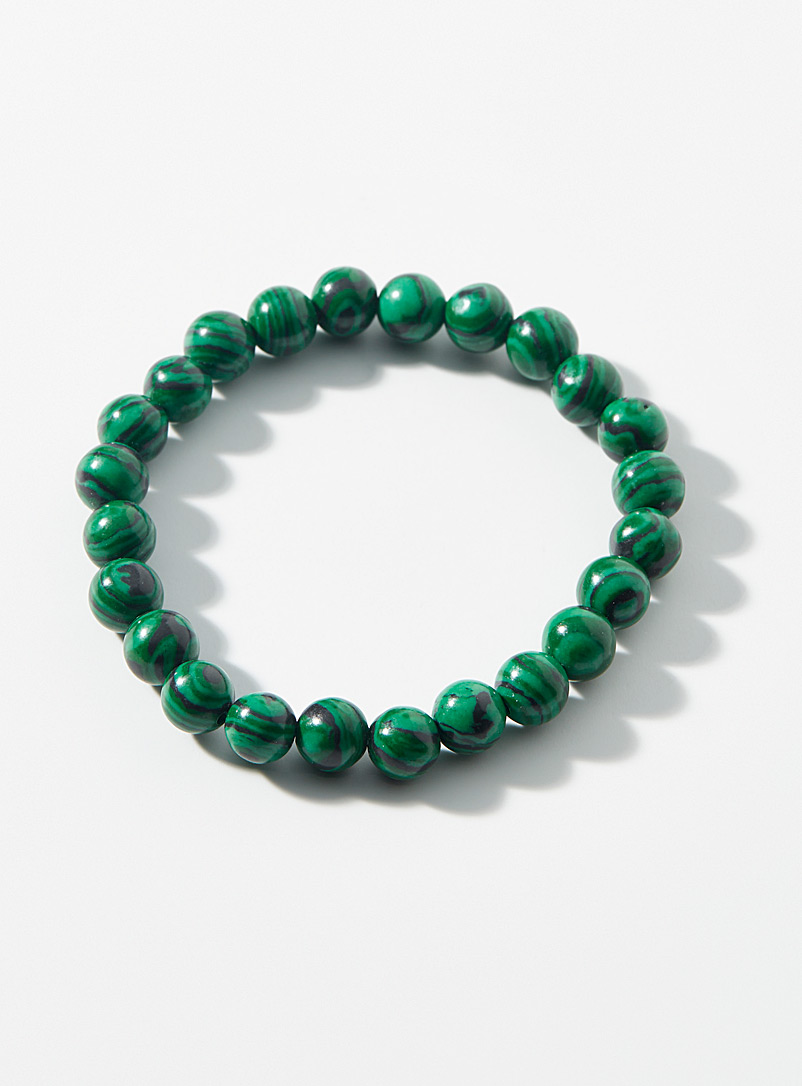 Simons Green Marbled bead bracelet for women