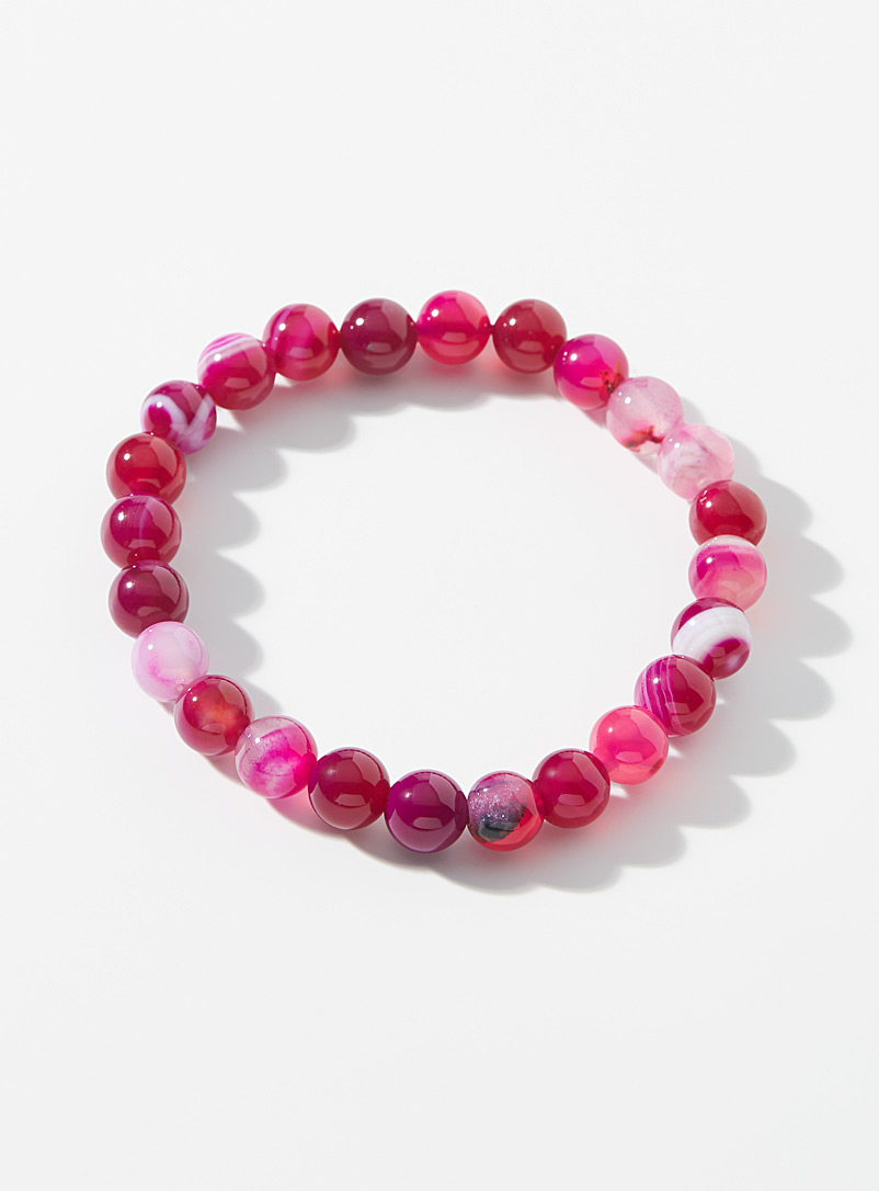 Simons Pink Shiny bead bracelet for women