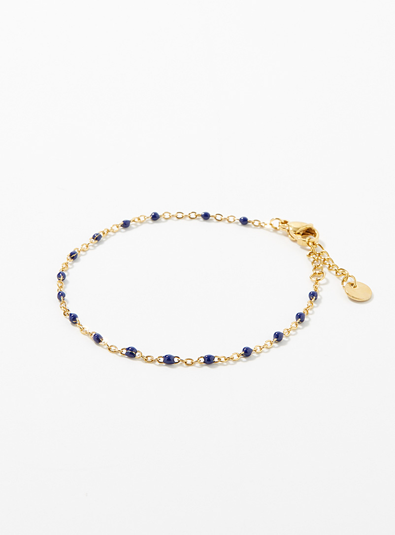 Simons Marine Blue Delicate bead bracelet for women