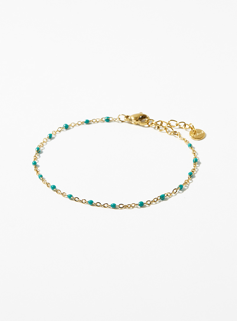 Simons Teal Delicate bead bracelet for women
