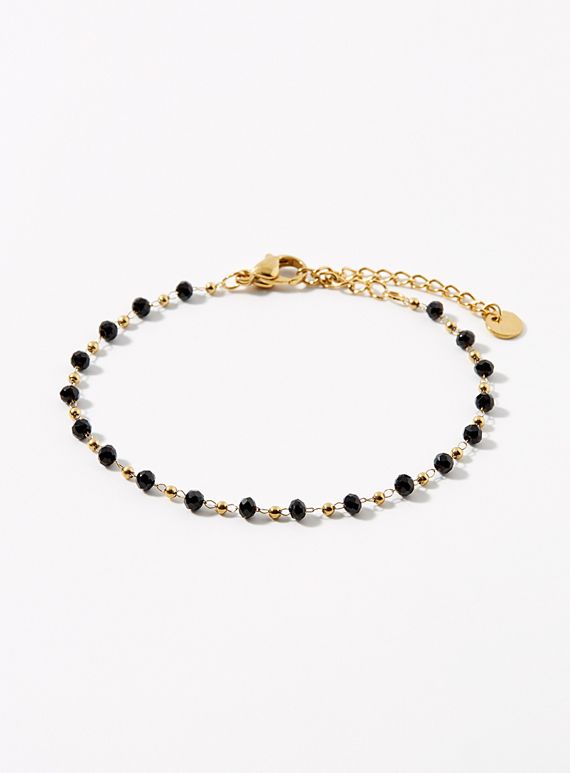Simons Black Two-tone bead bracelet for women