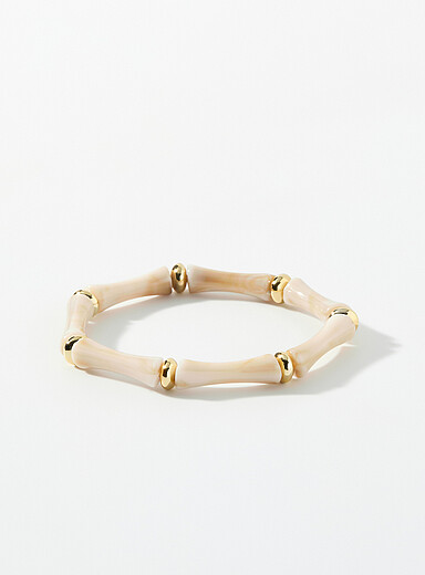 Curved tubular stone bracelet