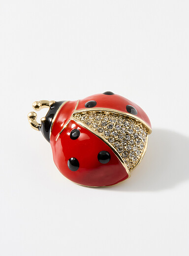 Red ladybug brooch