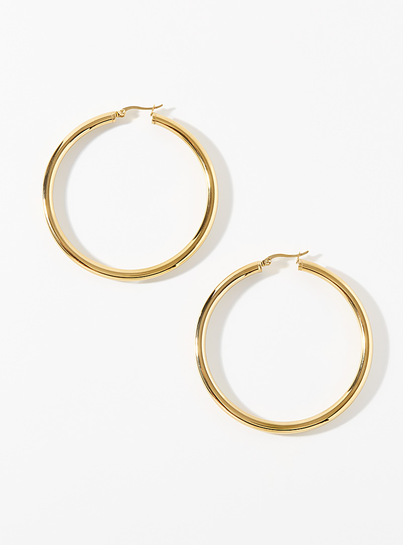 Extra-Large Golden Tubular Hoops