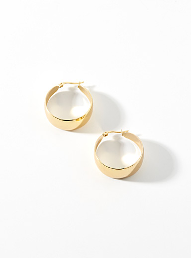 Large flat golden hoops product image 2