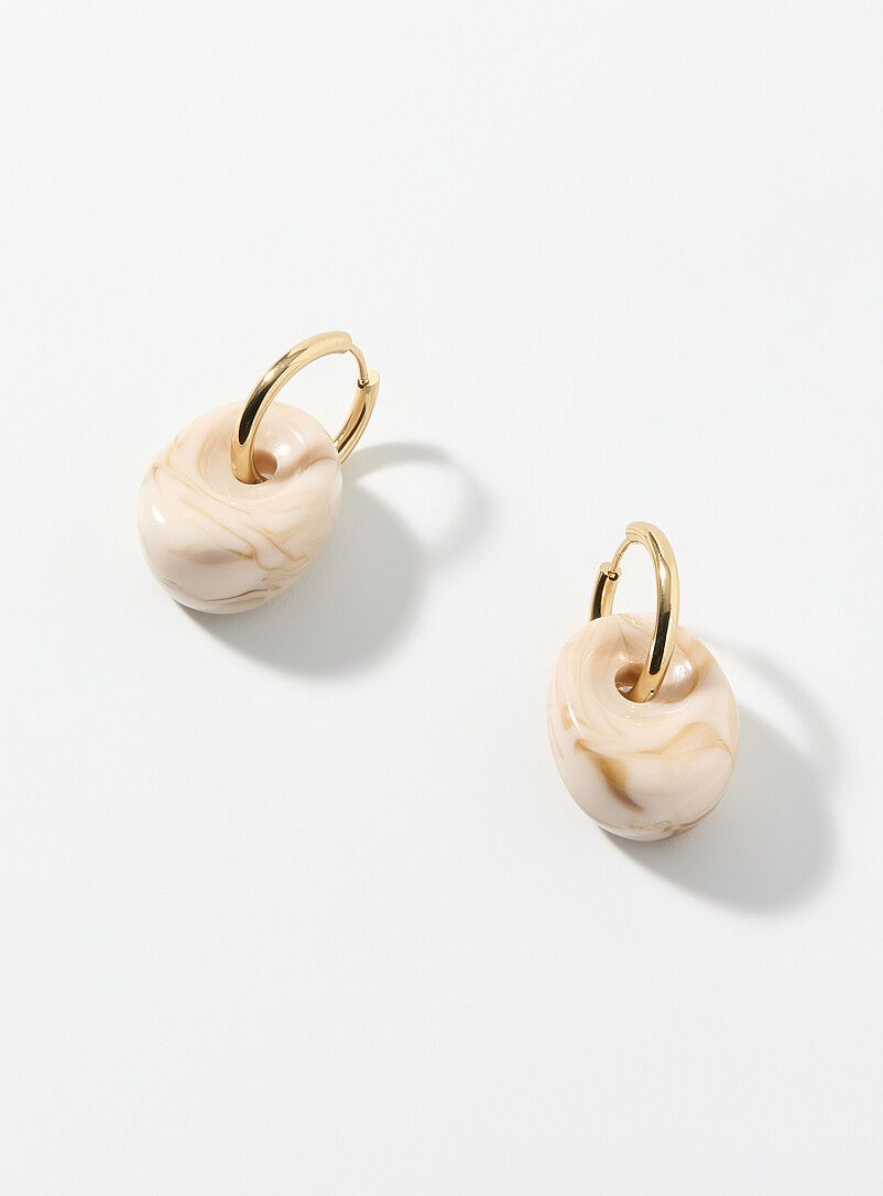 Marbled oval stone hoops product image (primary)