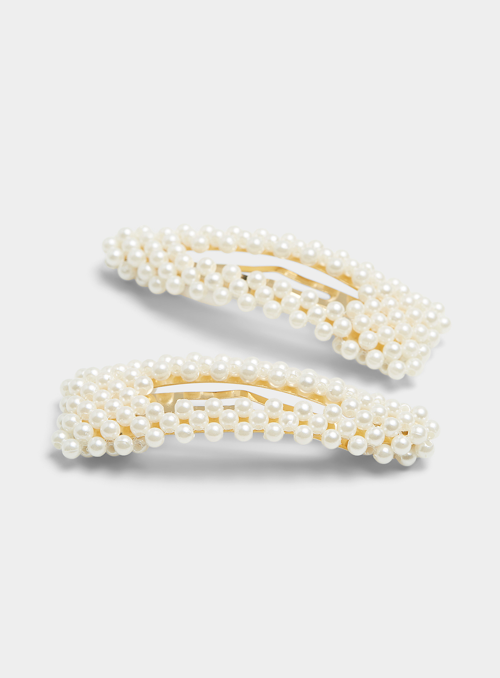 Simons - Women's Pearly bead barrettes Set of 2