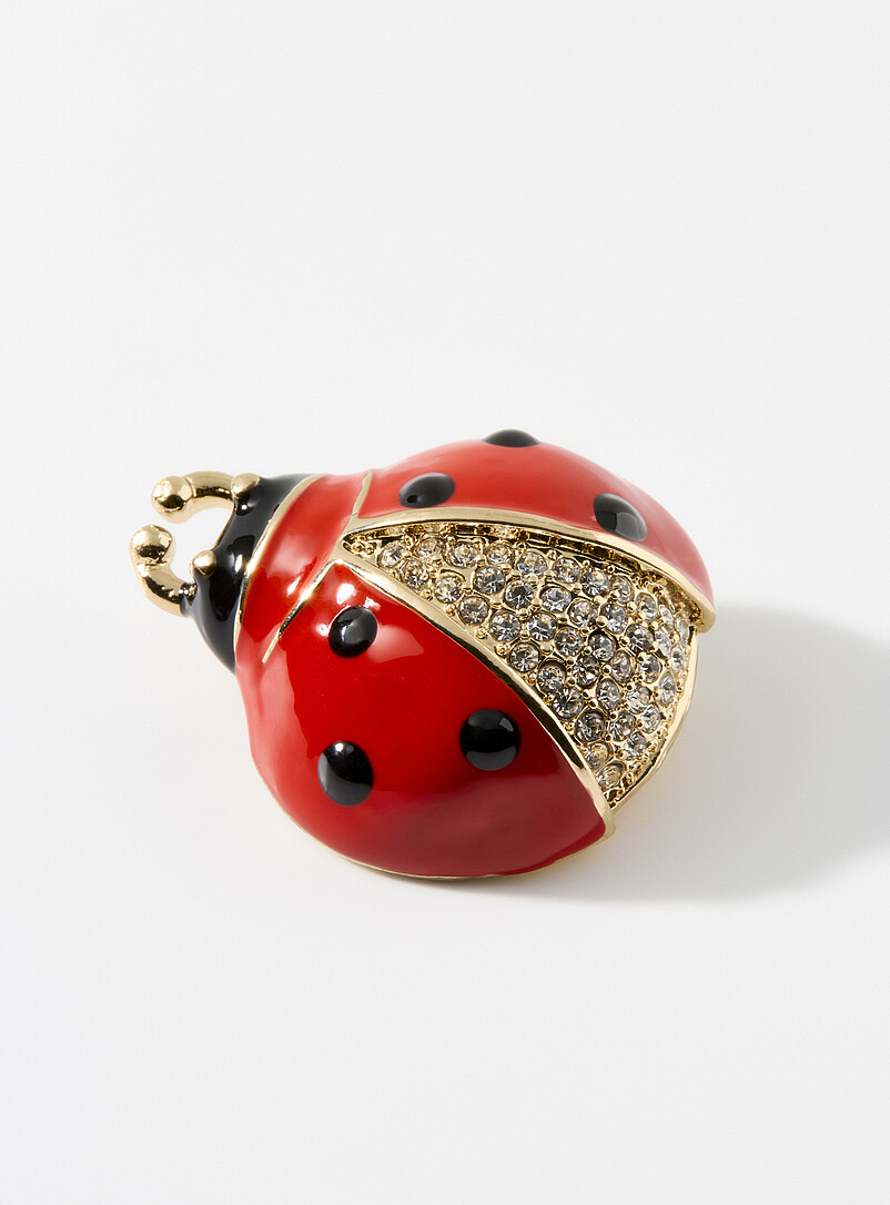 Red ladybug brooch product image (primary)