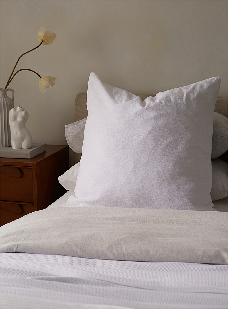 Simons Maison White Cotton and linen Euro pillow sham