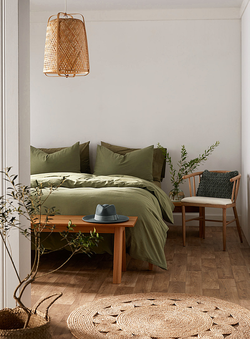 Simons Maison Green Linen and cotton duvet cover set