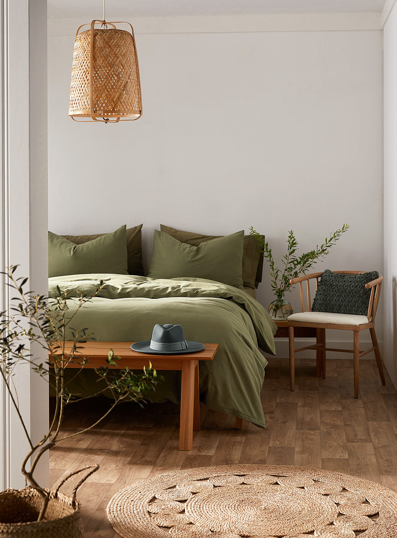 Simons Maison Linen And Cotton Duvet Cover Set In Green