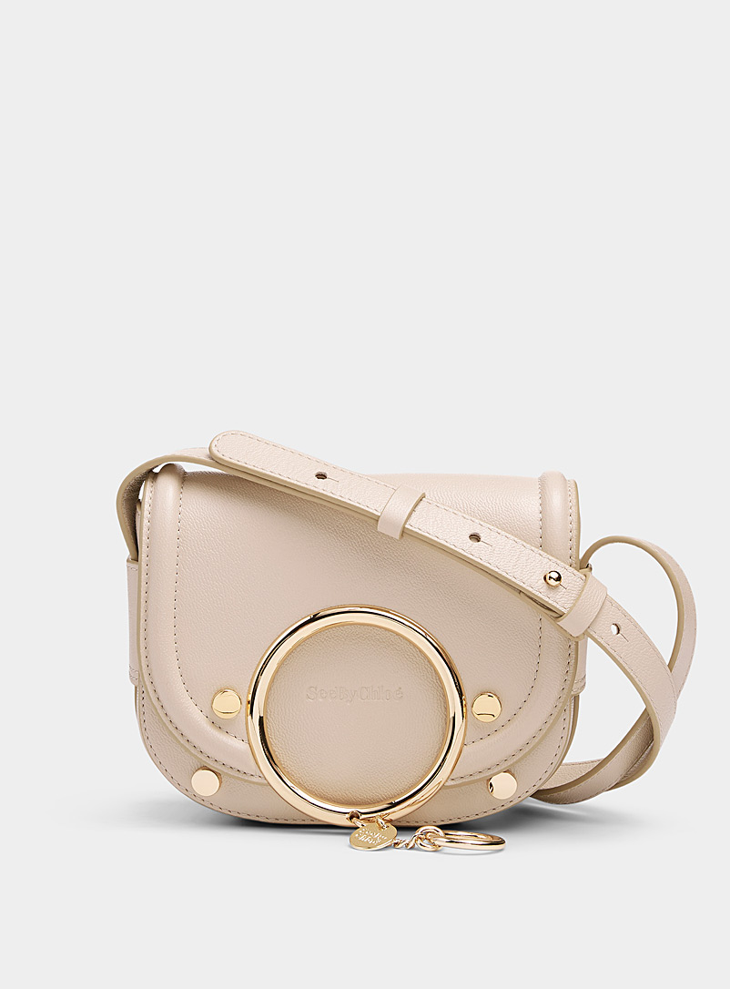 See by Chloé Silver Mara pebbled leather mini-bag for women