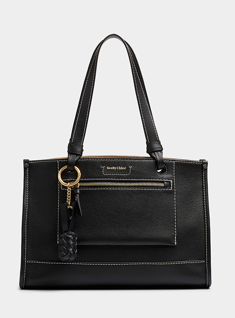 See by Chloé Black Cecilya small leather tote for women
