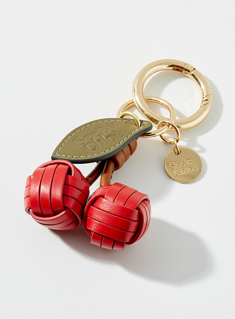 See by Chloé Patterned Red Cherries key chain for women