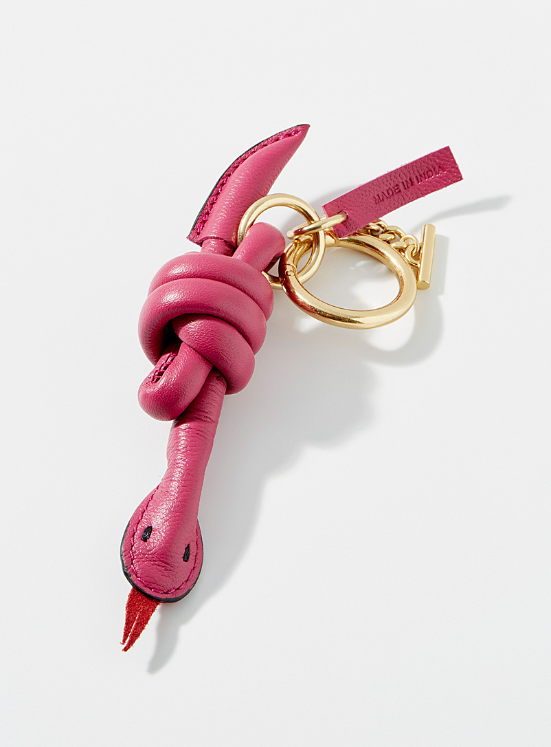 See by Chloé Medium Pink Coiled snake key ring for women