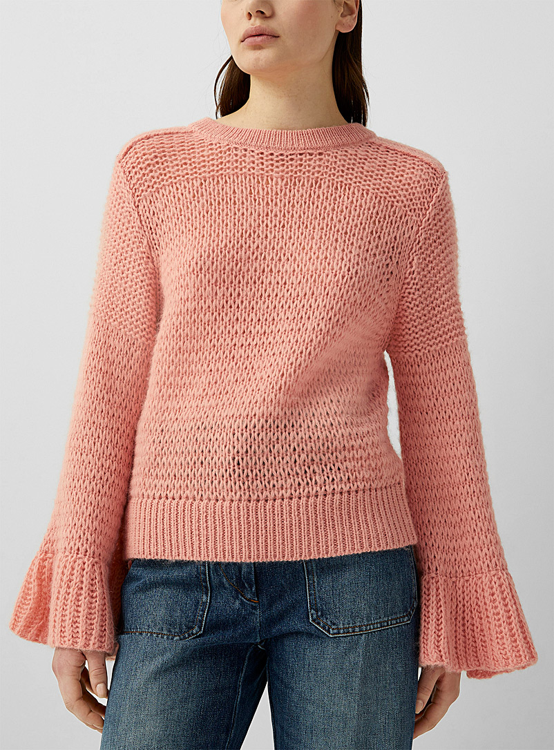 See by Chloé Peach Alpaca bell-sleeve sweater for women