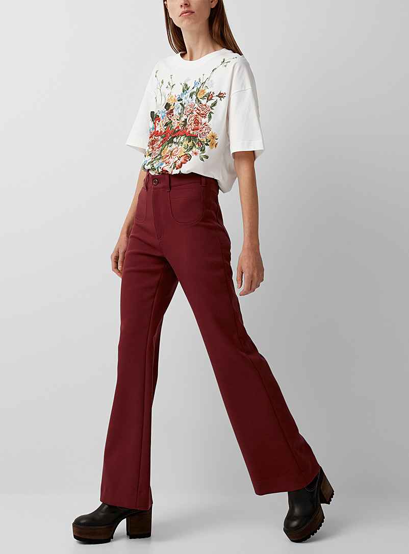 See by Chloé Ruby Red Patch pockets red pant for women