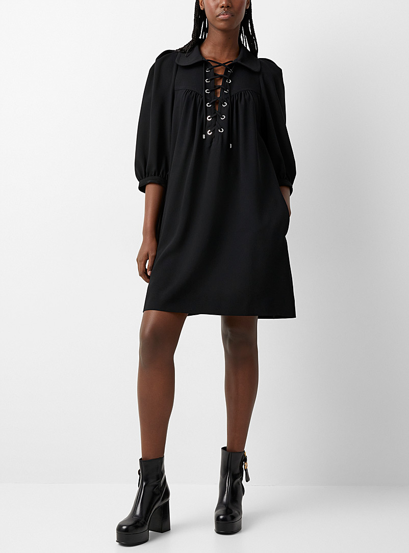 See by Chloé Black Laced-collar dress for women