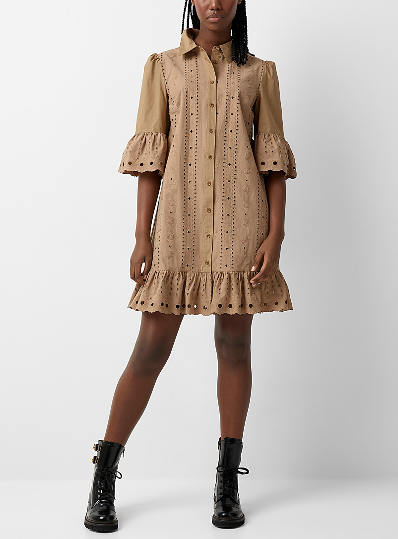 See by Chloé Fawn Openwork shirtdress for women