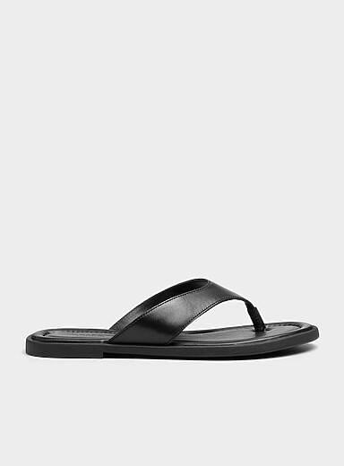 Black leather Zaida minimalist sandals Women