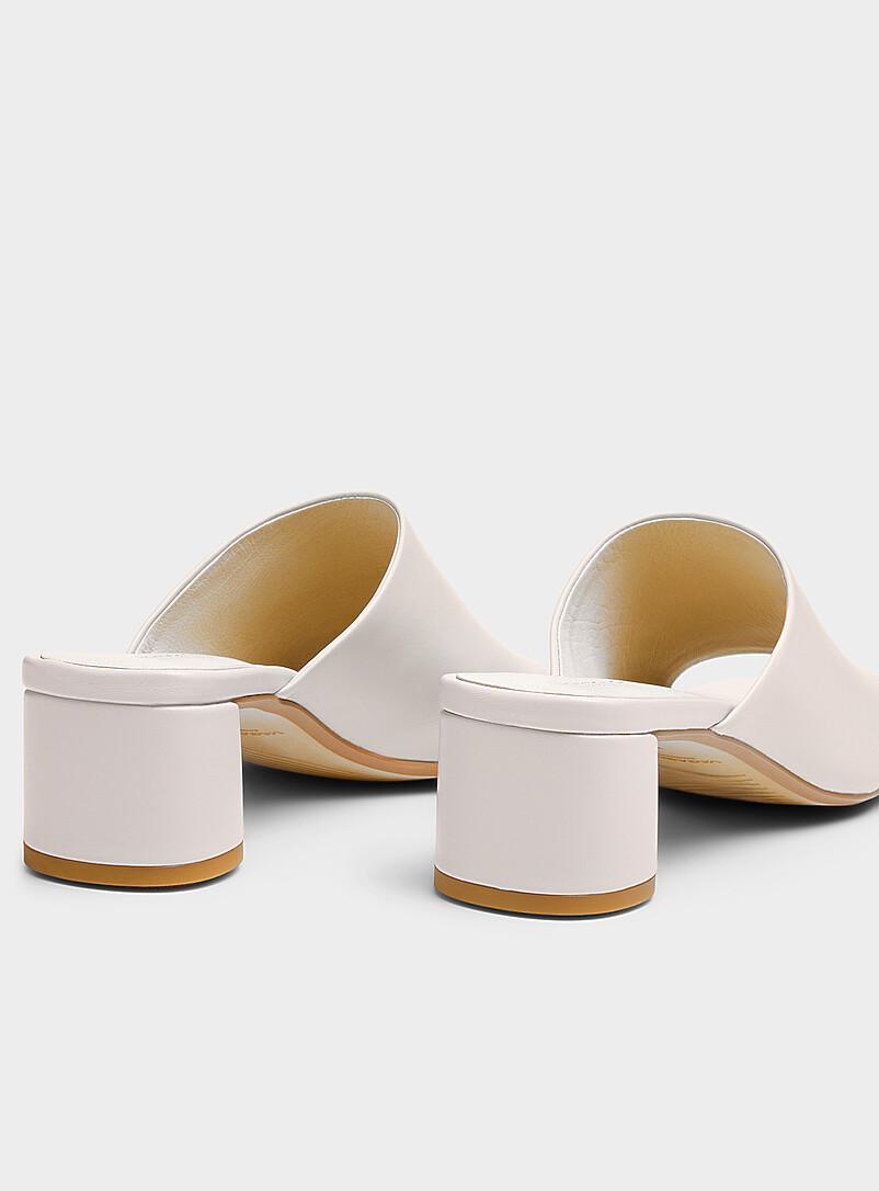 Vagabond Shoemakers: La mule talon bloc Piper cuir cr&egrave;me Femme Ivoire - Beige cr&egrave;me pour femme