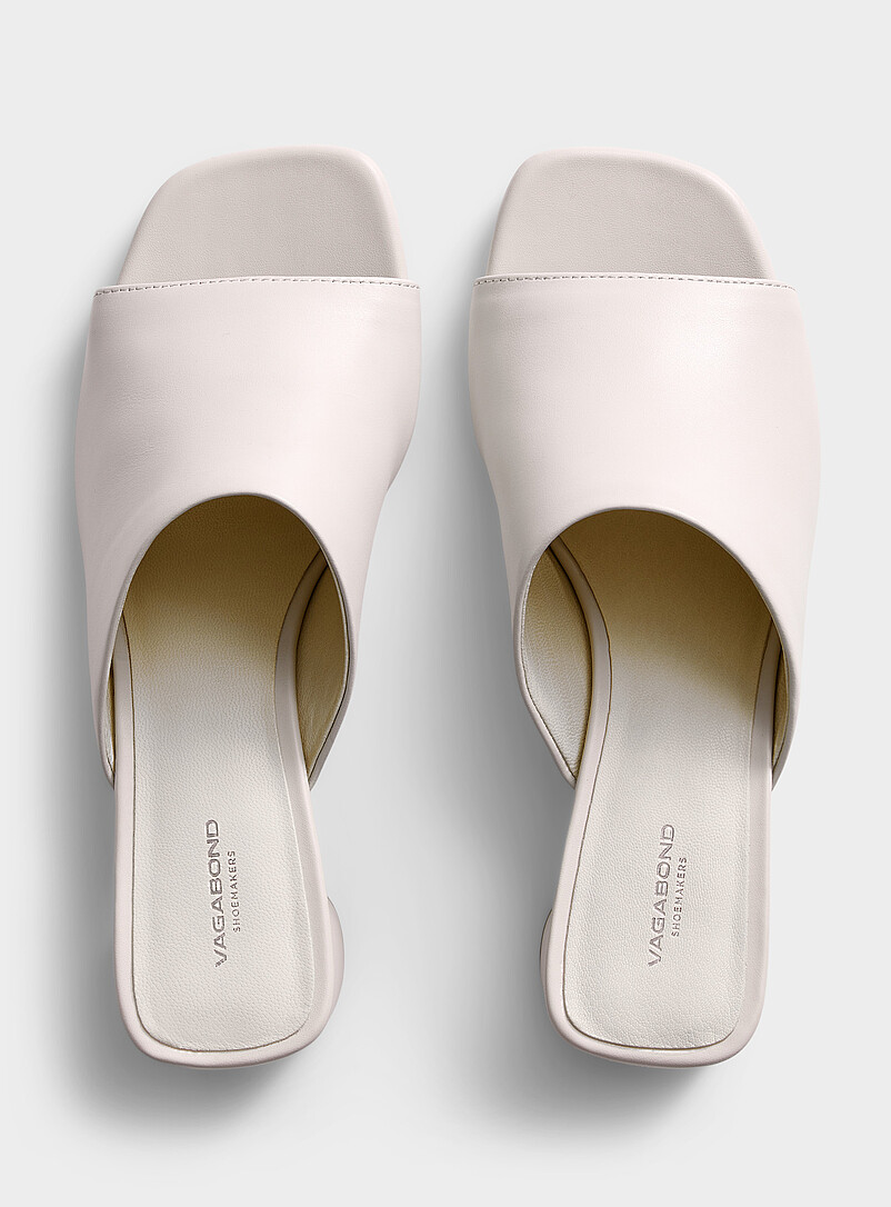 Vagabond Shoemakers: La mule talon bloc Piper cuir cr&egrave;me Femme Ivoire - Beige cr&egrave;me pour femme